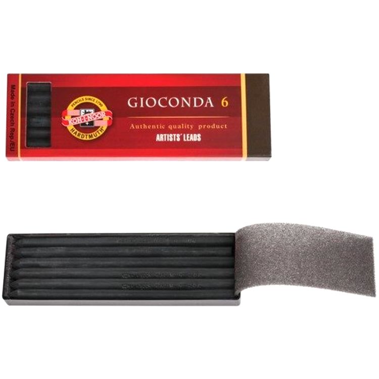 Графитовые стержни KOH-I-NOOR, набор 6 шт., «Gioconda», черные — картинка 2