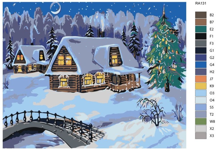 Картина по номерам «Рождественская ночь» — картинка 2