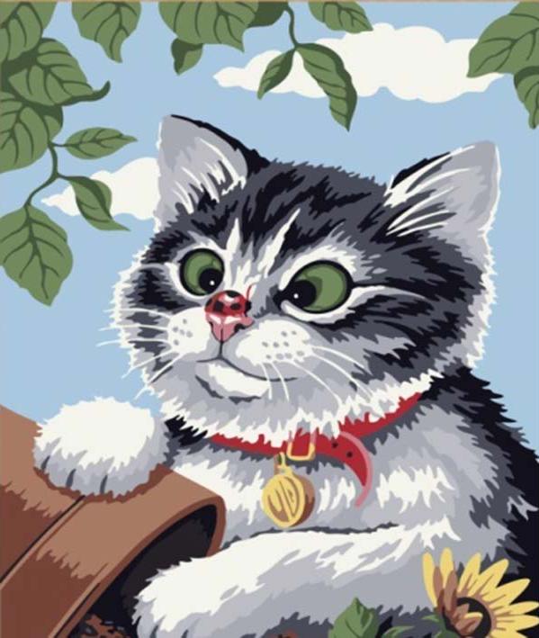 Картина по номерам «Любопытный котенок»