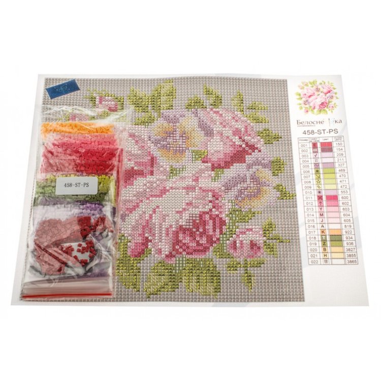 Алмазная вышивка «Розы и анютины глазки» — картинка 3