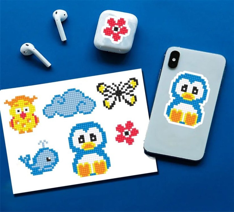 Алмазная вышивка «Зверята» (самоклеящиеся наклейки/стикеры) — картинка 2