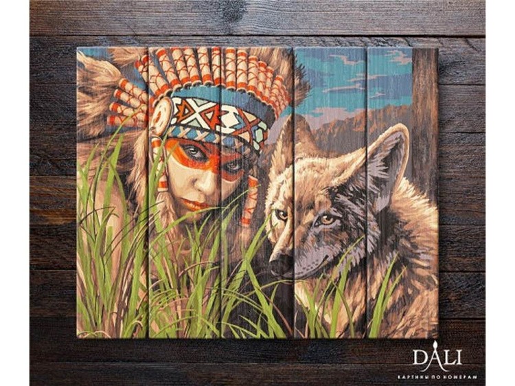 Картина по номерам по дереву Dali «Легенда о койоте» — картинка 2