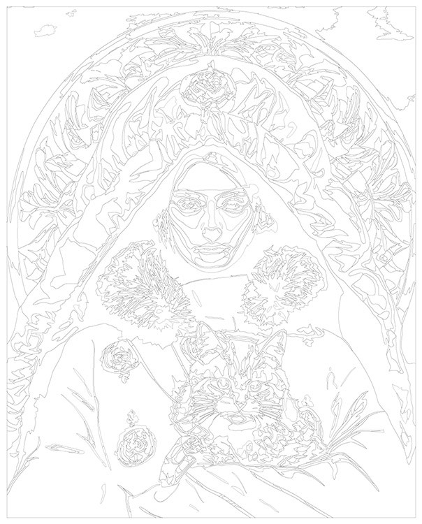 Картина по номерам «Девушка-правитель с котом» — картинка 3