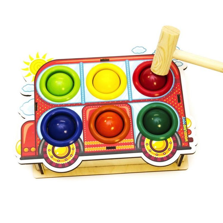 Стучалка цветная «Автобус», 6 отверстий — картинка 3