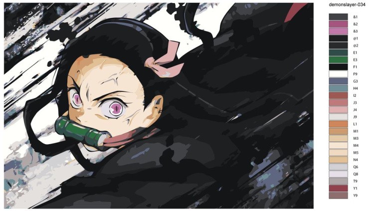 Картина по номерам «Клинок рассекающий демонов: Незуко Камадо 3» — картинка 2