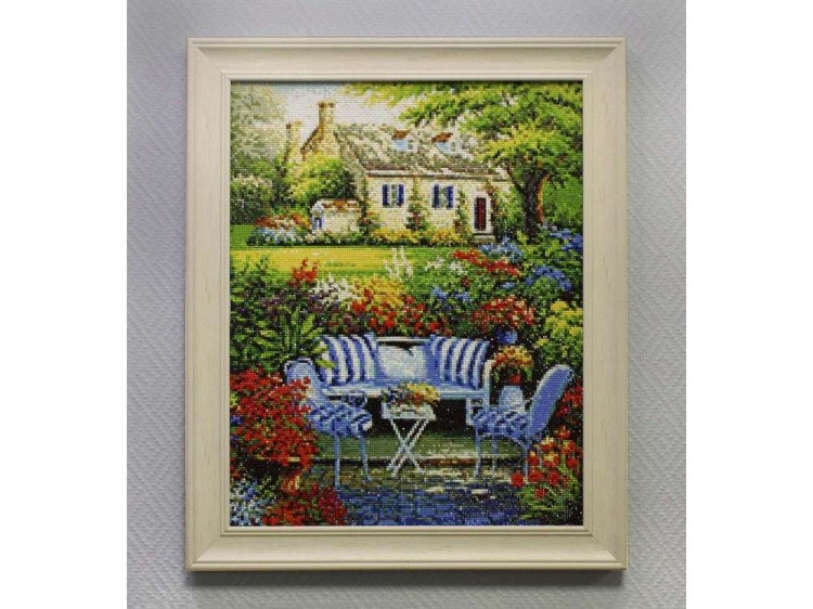 Алмазная вышивка «Уютный цветник» — картинка 3