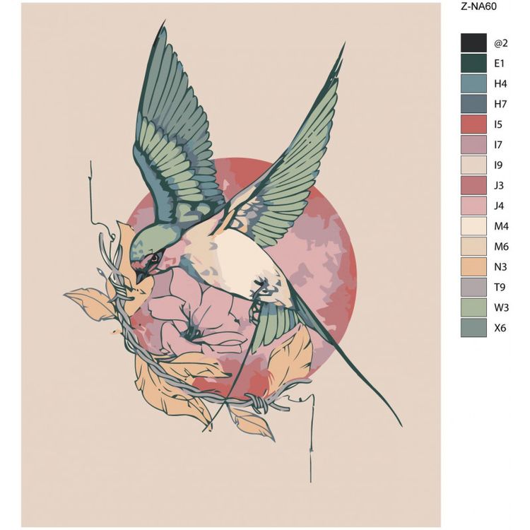 Картина по номерам «Птица» — картинка 2