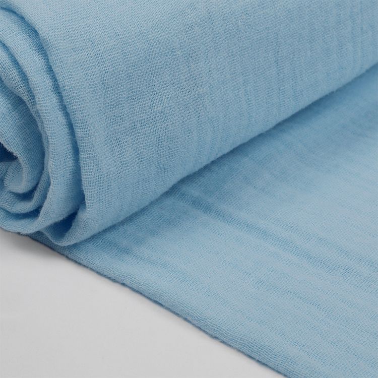 Ткань Муслин, 1 м х 130 см, 125 г/м², цвет: светло-голубой, TBY — картинка 4