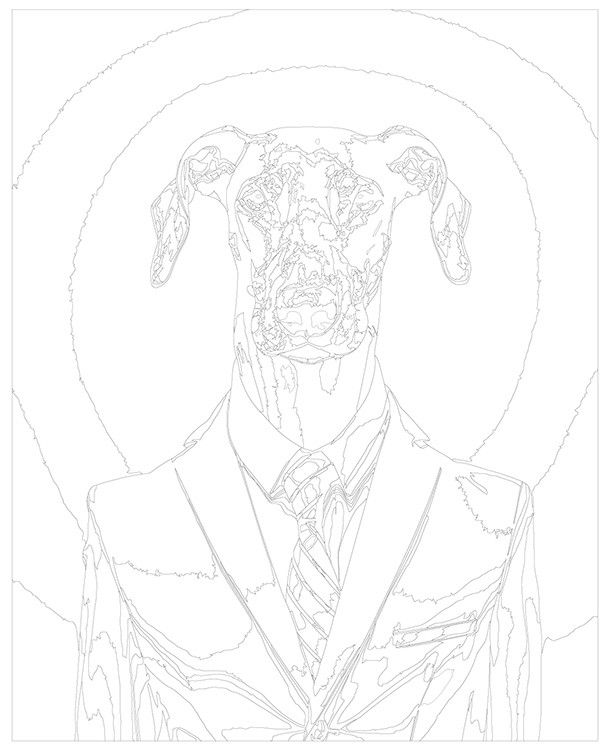 Картина по номерам «Собака доберман в костюме» — картинка 3