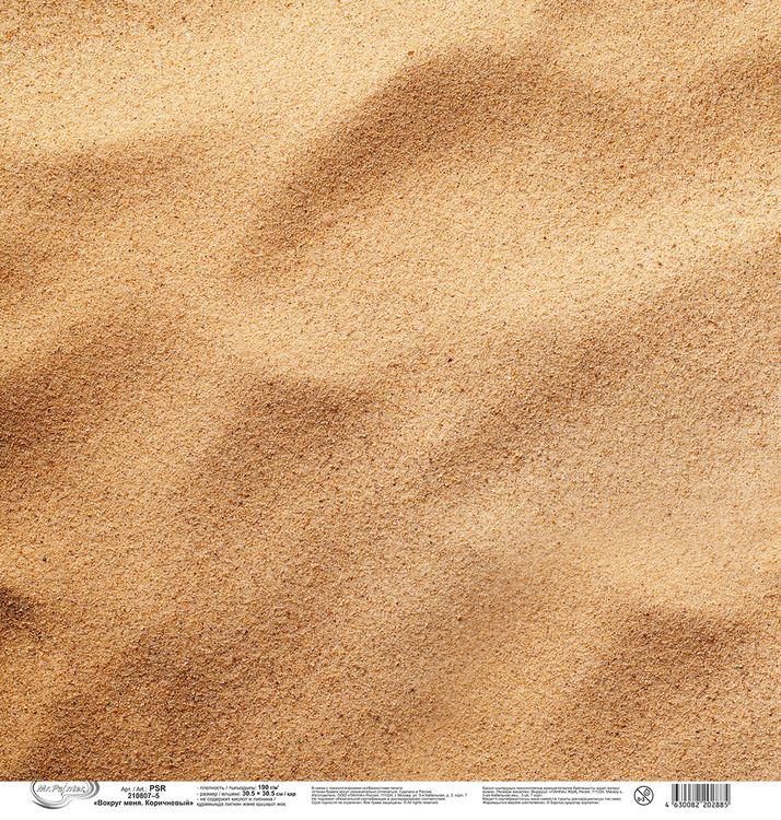 Бумага для скрапбукинга «Вокруг меня, Коричневый 5», 190 г/м2, 30,5x30,5 см, 10 шт., Mr.Painter — картинка 3