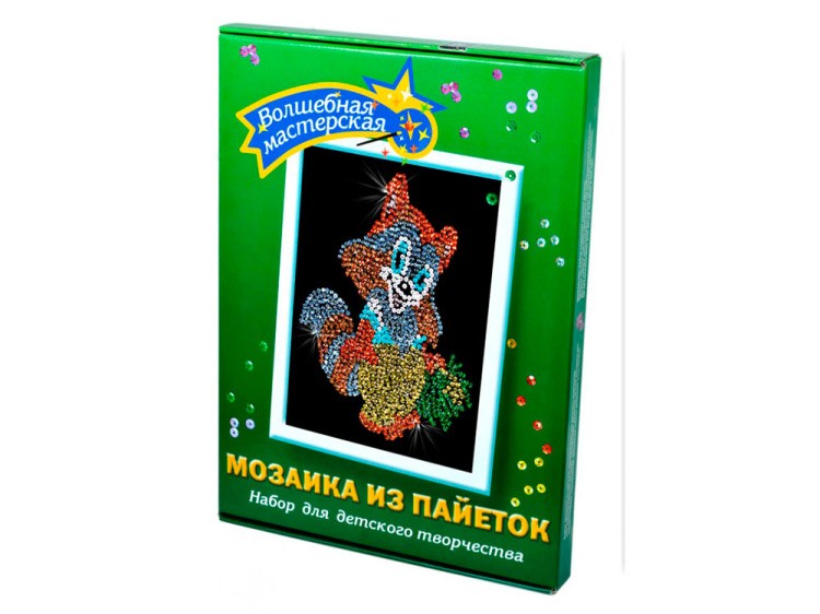 Мозаика из пайеток «Енот» — картинка 2