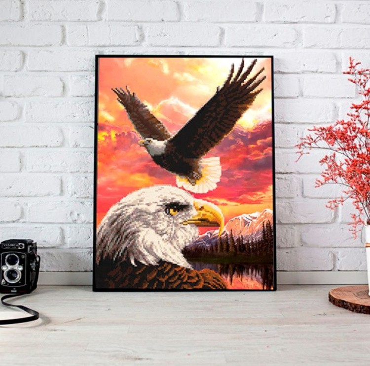 Алмазная вышивка «Белоголовые орланы» — картинка 3