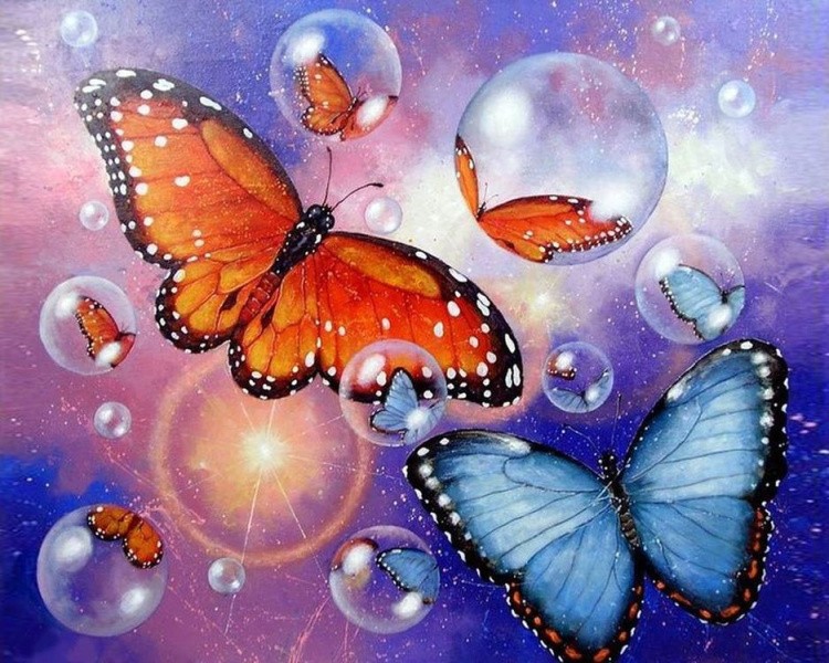 Картина по номерам «Бабочки»