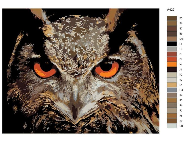 Картина по номерам «Взгляд филина» — картинка 2