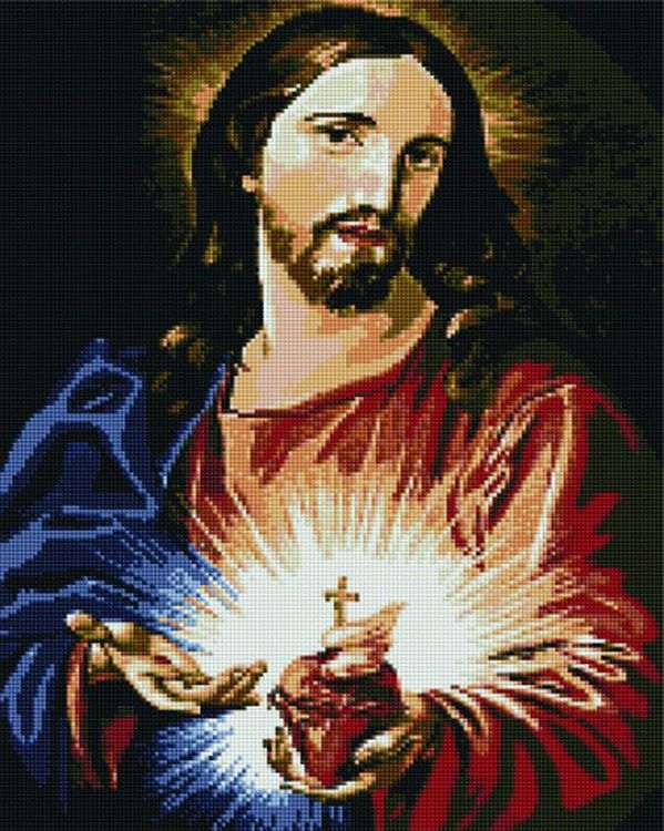 Алмазная вышивка «Святейшее сердце Иисуса Христа»