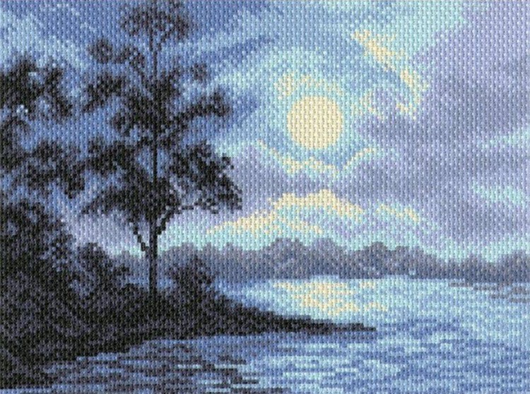 Рисунок на канве «Ночной пейзаж»
