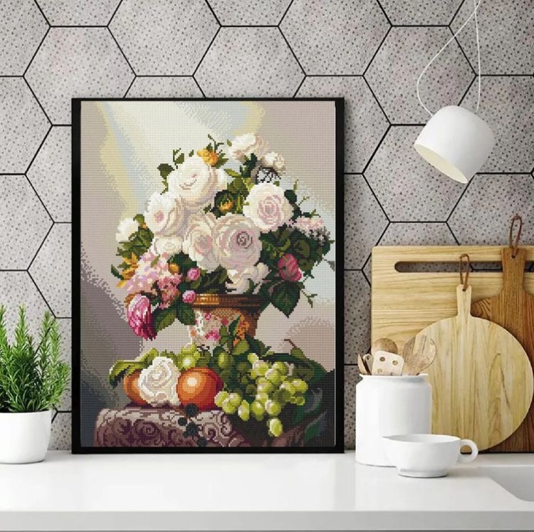 Алмазная вышивка «Букет с виноградом» — картинка 3