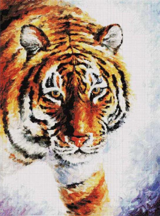 Алмазная вышивка «Тигр на снегу»