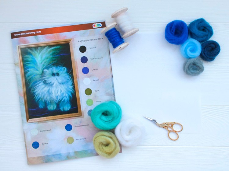 Картина шерстью «Пушистик» — картинка 3