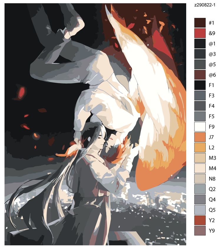 Картина по номерам «Аниме. Поцелуй» — картинка 2