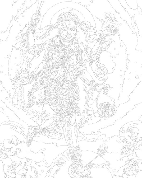 Картина по номерам «Религия индуизм, Индия: богиня Кали» — картинка 3