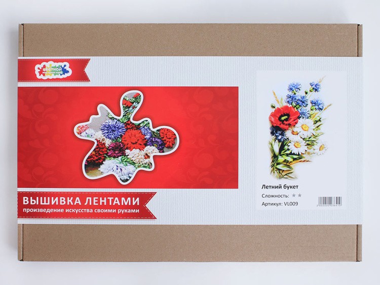 Вышивка лентами «Летний букет» — картинка 10