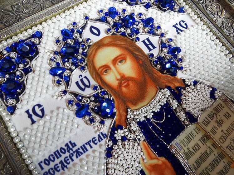 Набор вышивки хрустальными камнями «Вседержитель» (синий) — картинка 4