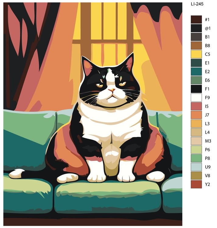 Картина по номерам «Толстый кот на диване» — картинка 2