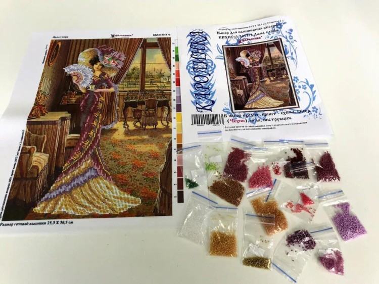 Набор для вышивания «Дама с кофе» — картинка 3