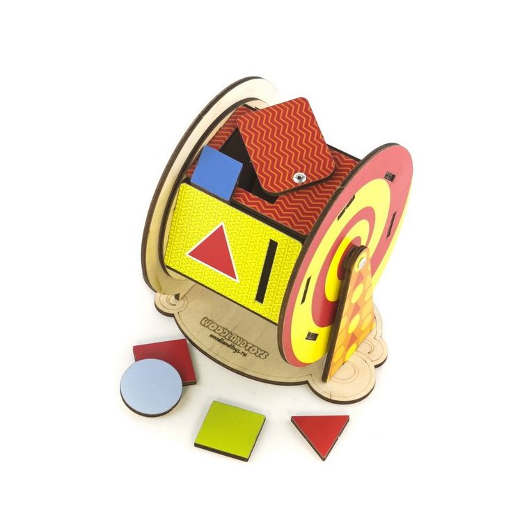 Развивающее пособие из дерева «Барабан. Геометрические фигуры» — картинка 3