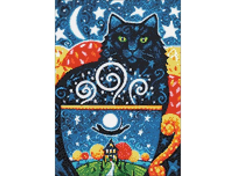 Алмазная вышивка «Таинственный кот» — картинка 3
