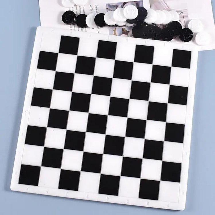 Силиконовые молды - Шахматная доска+шашки, 32,8x27см, 1 молд — картинка 5