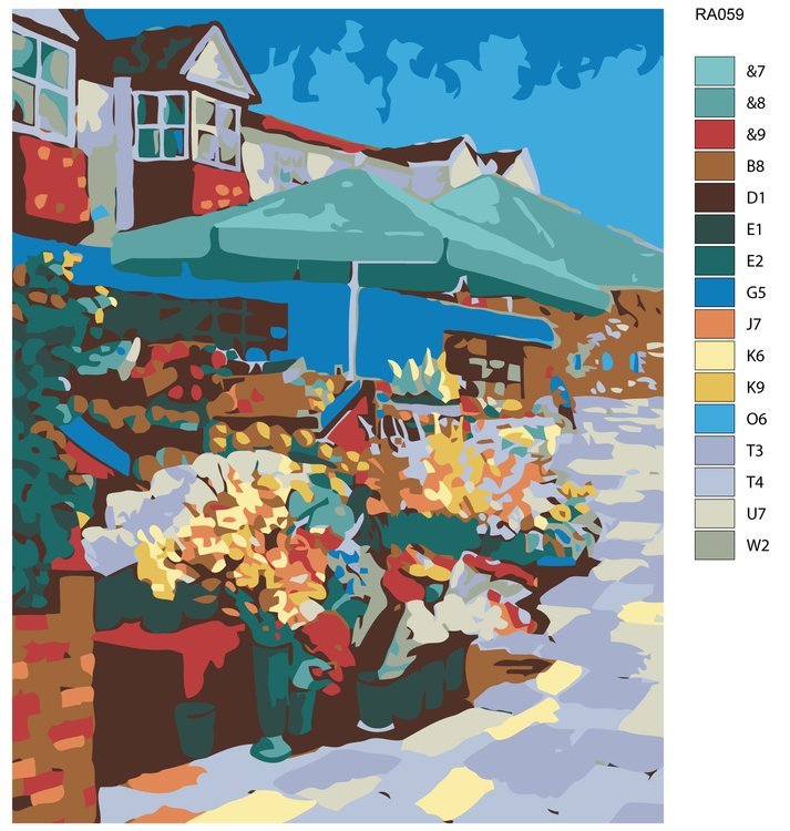 Картина по номерам «Цветочная лавочка» — картинка 2