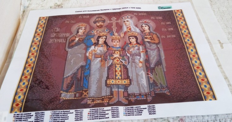 Рисунок на ткани «Царская семья» — картинка 3
