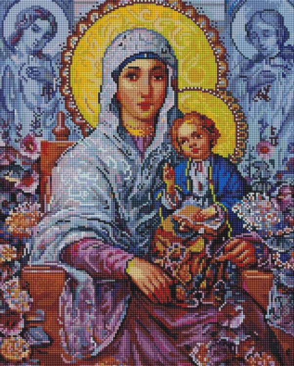 Алмазная вышивка «Богородица с малышом»