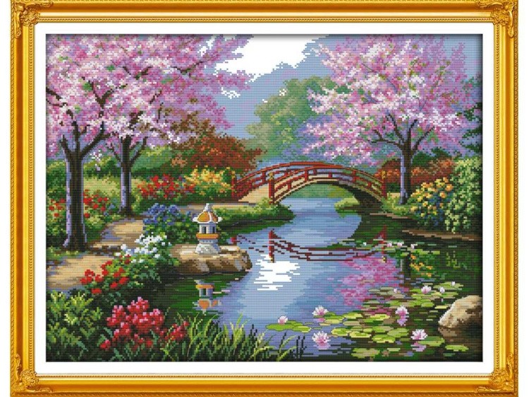 Набор для вышивания «Мостик в парке» — картинка 2