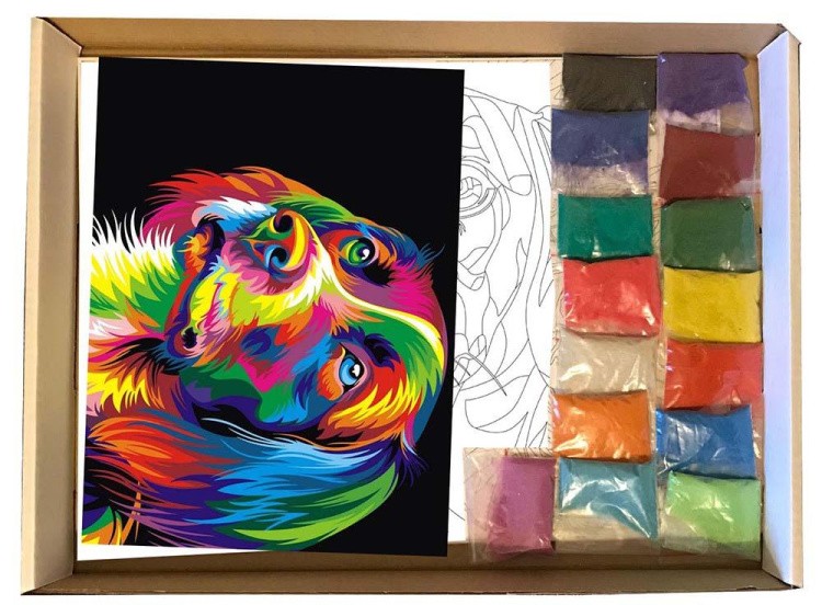 Картина цветным песком «Собака» — картинка 3