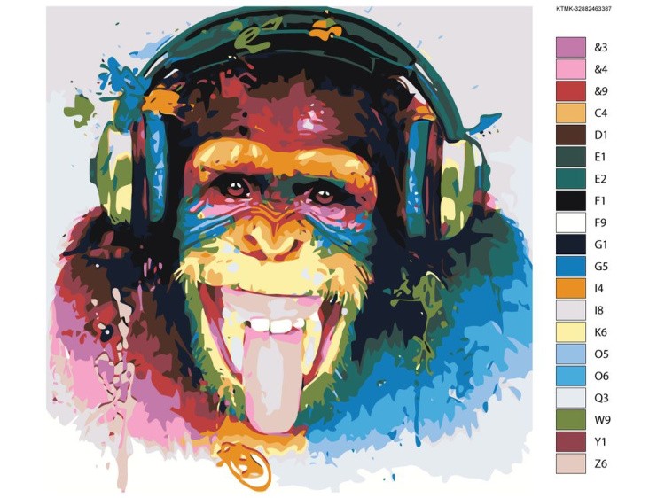 Картина по номерам «Шимпанзе-меломан» — картинка 2