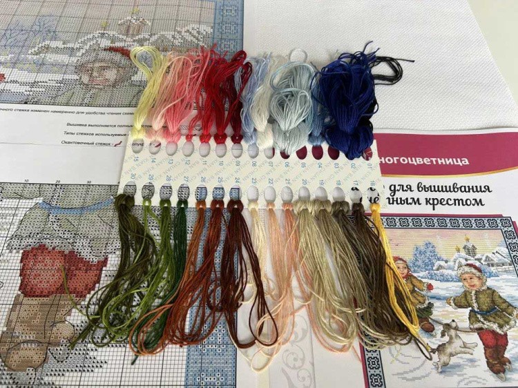 Набор для вышивания «Зимние забавы. Катание на коньках» — картинка 5