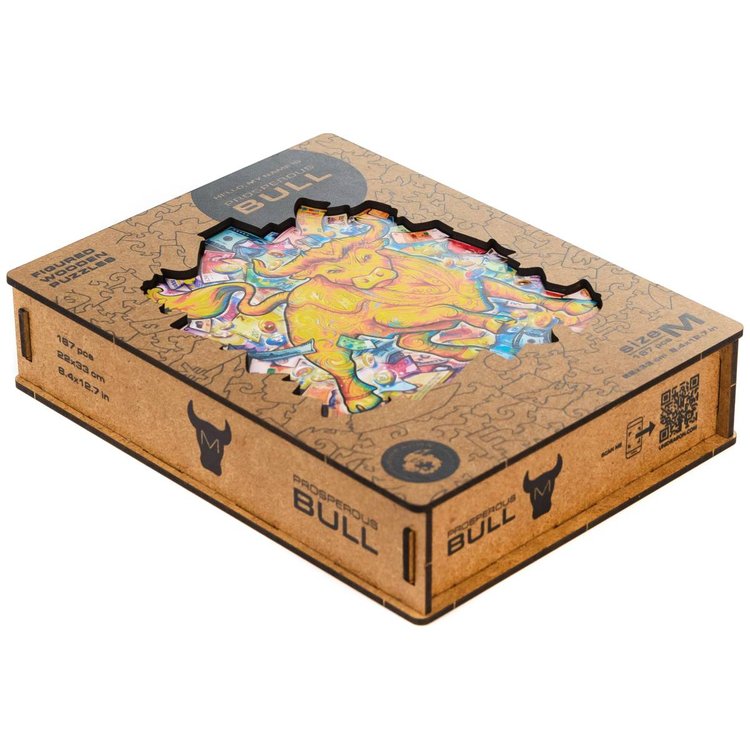 Деревянный пазл Unidragon «Процветающий бык», размер M (А4) — картинка 12