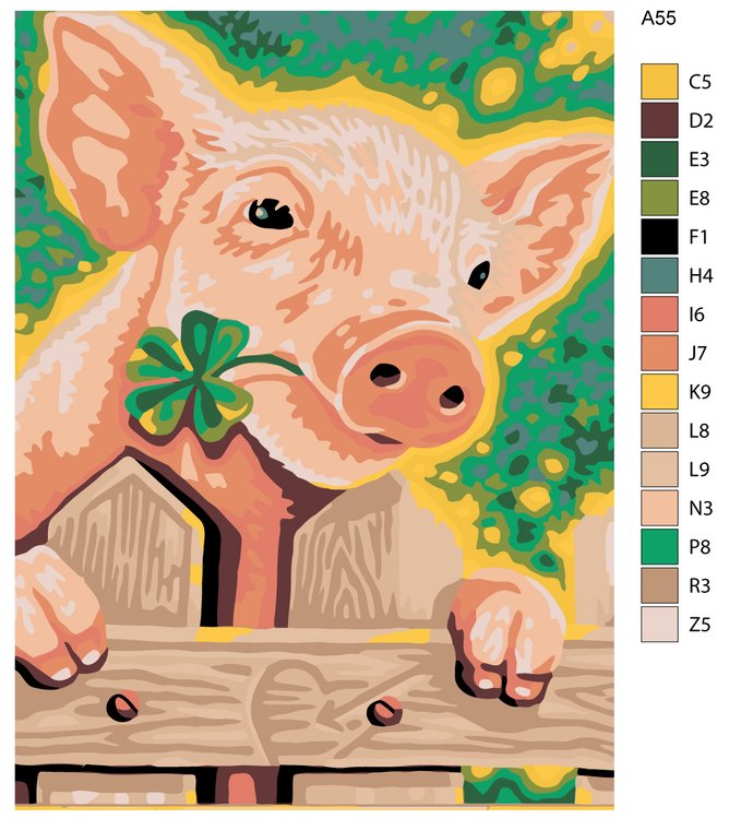 Картина по номерам «Поросенок» — картинка 2