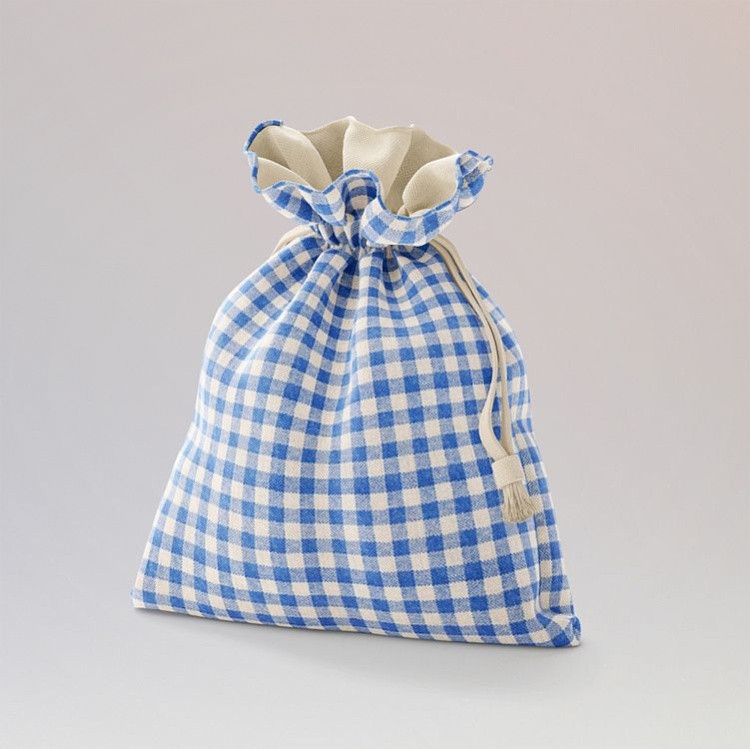 Ткань льняная, 3 м x 150 см, 140 г/м², цвет: голубой, клетка, TBY — картинка 7