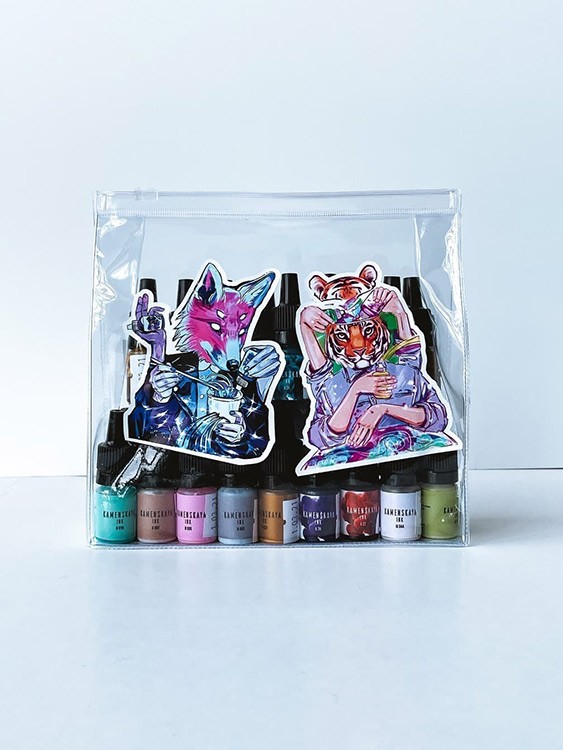 Набор мини всех цветов алкогольных чернил, Kamenskaya Ink — картинка 3