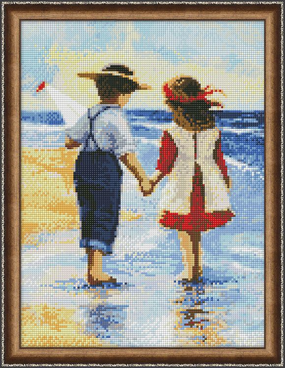 Алмазная вышивка «Дети у моря» — картинка 2