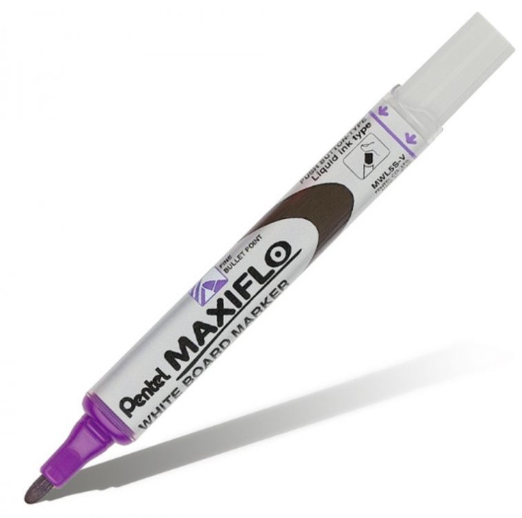 Маркер для доски Maxiflo, 4 мм, перо пулеобразное, цвет: фиолетовый, Pentel