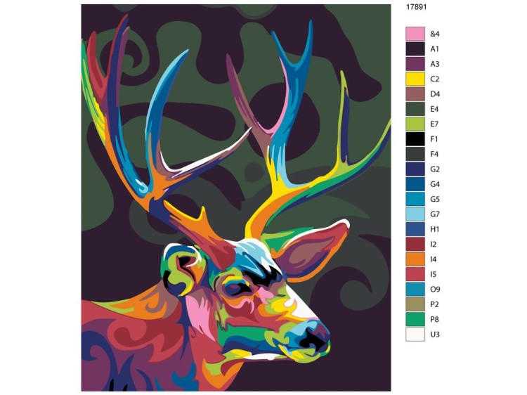 Картина по номерам «Радужный олень» — картинка 2