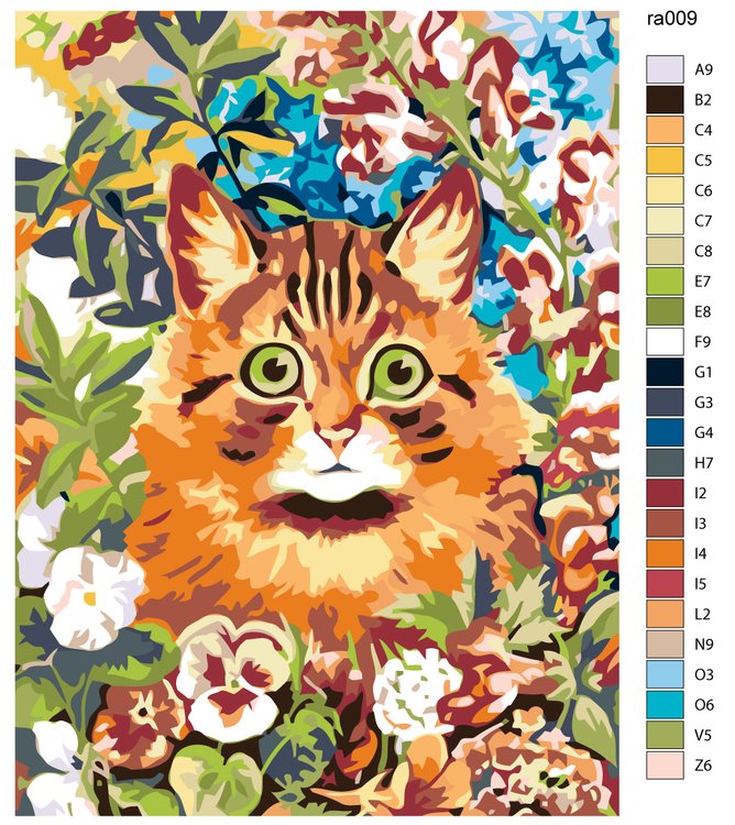 Картина по номерам «Котик в саду» — картинка 2