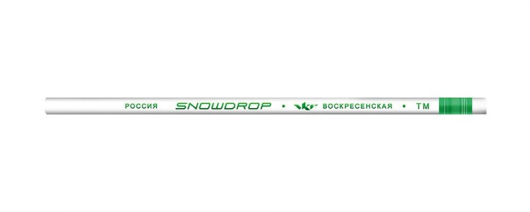Карандаш графитный ВКФ «Snowdrop» с ластиком ТМ (HB), круглый