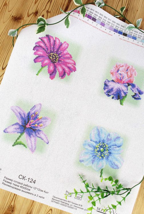 Рисунок на ткани «Цветы» — картинка 3