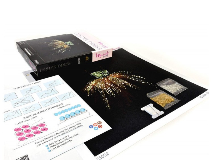 Набор вышивки бисером «Золотое Платье» — картинка 3